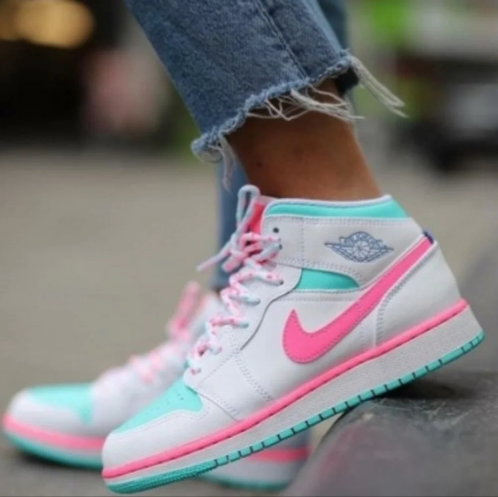 AIR JORDAN 1 MID M*U*L*T*I*C*O*L*O*R* WOMEN US SIZE6.5 BRAND NEW IN BOX - Picture 13 of 14